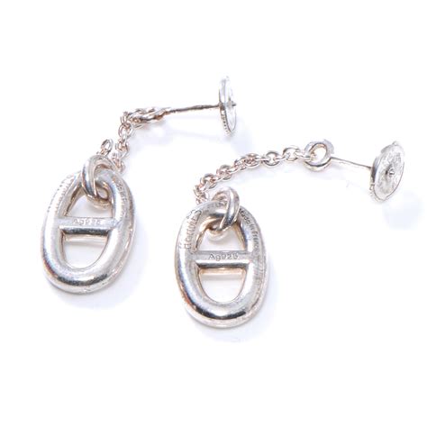 hermes earrings silver|authentic Hermes earrings for sale.